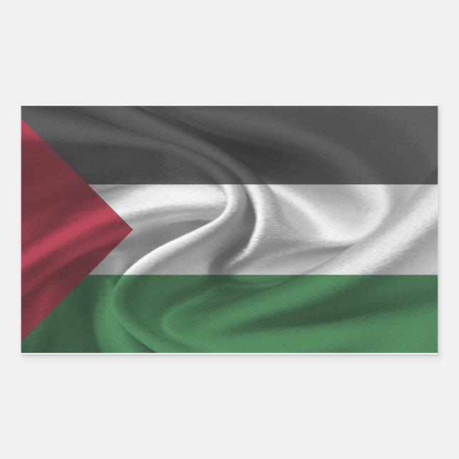 Palästinensische Flagge Rechteckiger Aufkleber (Vorderseite)