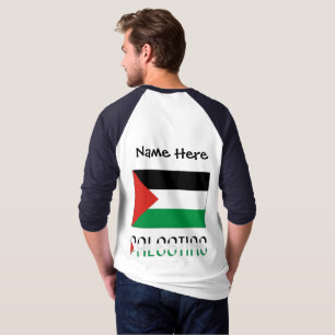Palästinensische Flagge Schwarze Personalisierung T-Shirt
