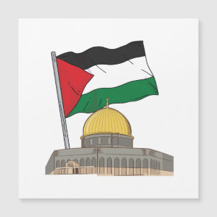 Palästinensische Flagge über der Kuppel der Rockmo Magnetkarte
