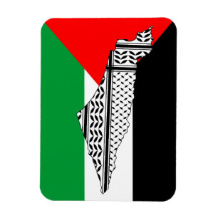 Palästinensische Flagge und Karte mit Keffiyeg-Mus Magnet