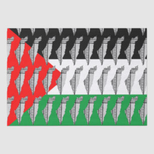 Palästinensische Flagge und Karte mit Keffiyeg-Mus Seidenpapier