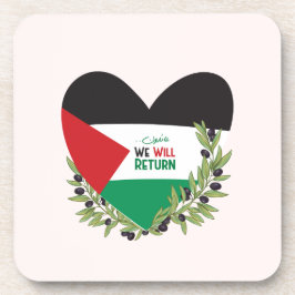 Palästinensische Flagge und Olivenzweige Getränkeuntersetzer