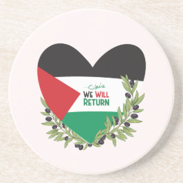 Palästinensische Flagge und Olivenzweige Getränkeuntersetzer