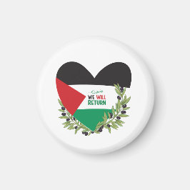 Palästinensische Flagge und Olivenzweige Magnet