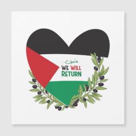 Palästinensische Flagge und Olivenzweige Magneteinladung