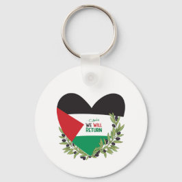 Palästinensische Flagge und Olivenzweige Schlüsselanhänger