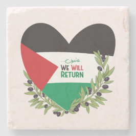 Palästinensische Flagge und Olivenzweige Steinuntersetzer