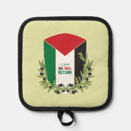 Palästinensische Flagge und Olivenzweige Topflappen