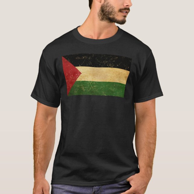 Palästinensische Flagge Vintag Männerschwarz T-Shirt (Vorderseite)