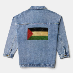 Palästinensische Flagge Vintage Damen Jeansjacke