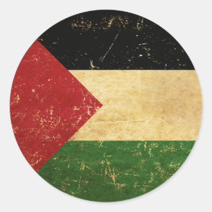 Palästinensische Flagge Vintage Runder Aufkleber