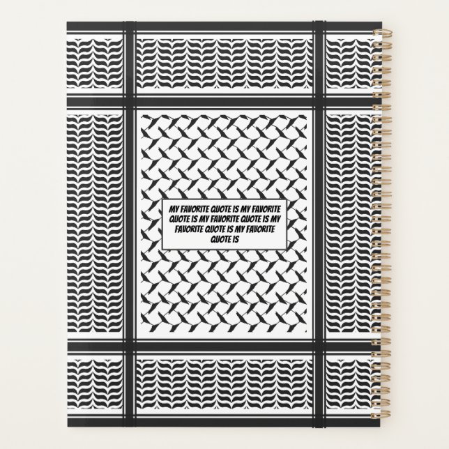 Palästinensische Joranische Kuffiya Schwarz-Weiß-S Planer (Rückseite)