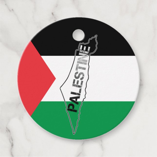 Palästinensische Karte für das freie Palästina auf Geschenkanhänger (Vorderseite)