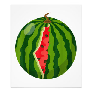 Palästinensische Karte Watermelon Arabische Kallig Fotodruck
