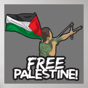 Palästinensische Residenzstadt unter der Flagge ei Poster