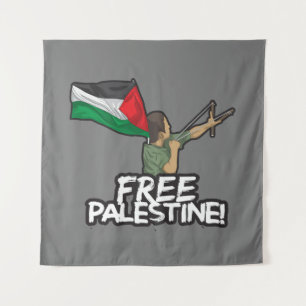 Palästinensische Residenzstadt unter der Flagge ei Wandteppich