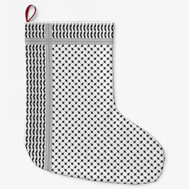 Palästinensische Schwarz-Weiß-Keffiyeh-Strumpfhose Großer Weihnachtsstrumpf