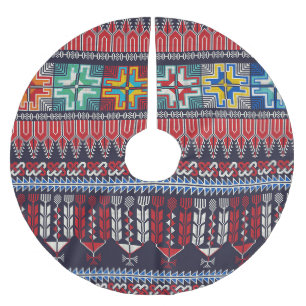 Palästinensische Stickerei Motif Muster. Polyester Weihnachtsbaumdecke