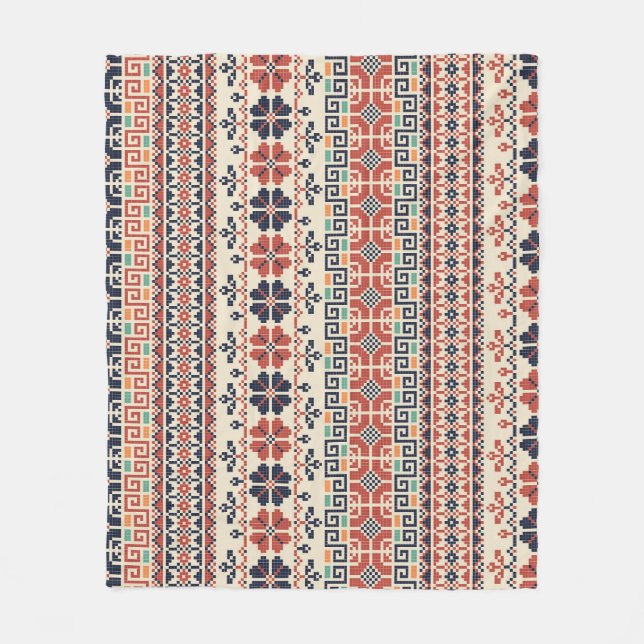 Palästinensische Stickerei Motif: Traditionelle Sc Fleecedecke (Vorderseite)