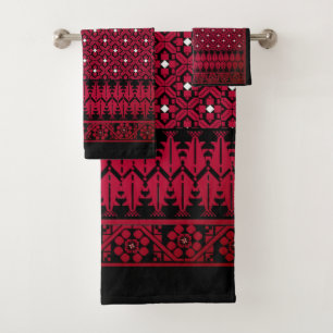 Palästinensische Stickerei Tatreez gedrucktes Desi Badhandtuch Set
