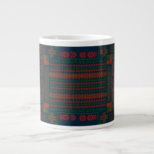 Palästinensische Stickerei Tatreez rot grün 5 Must Jumbo-Tasse
