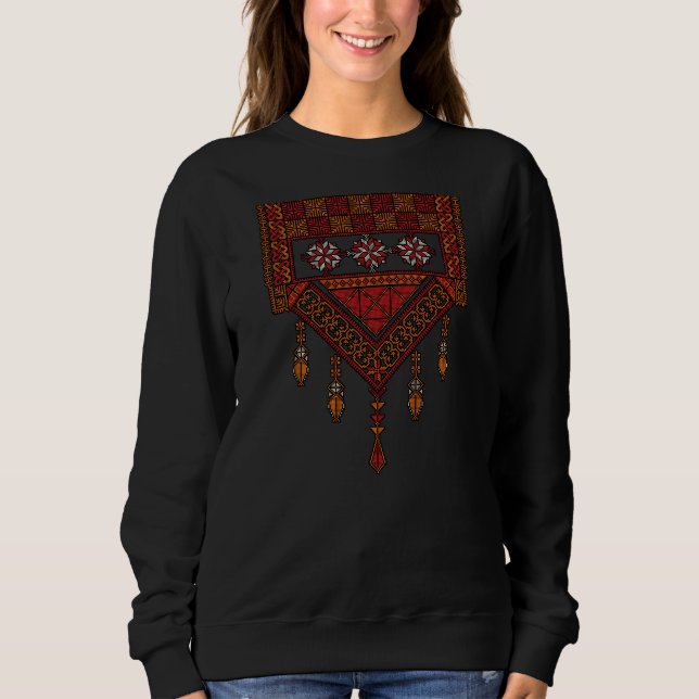 Palästinensische Tatreez Embroidery | Palestine Ar Sweatshirt (Vorderseite)