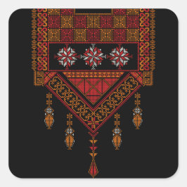 Palästinensische Tatreez Stickerei Kunst Quadratischer Aufkleber