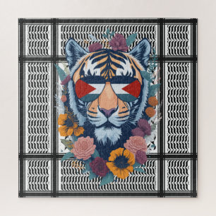 Palästinensische traditionelle Kufiya cooler Tiger Puzzle