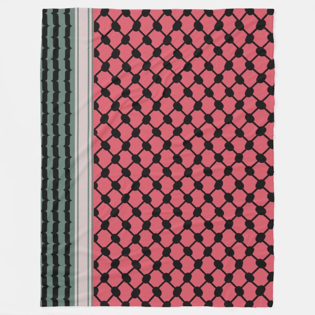 Palästinensische Wassermelone Hatta Keffiyeh Kufiy Fleecedecke (Vorderseite)