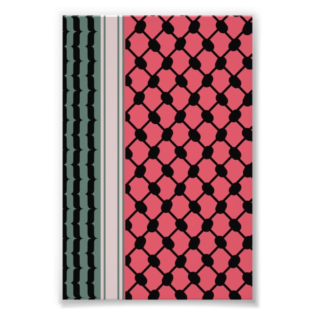 Palästinensische Wassermelone Hatta Keffiyeh Kufiy Fotodruck (Vorne)