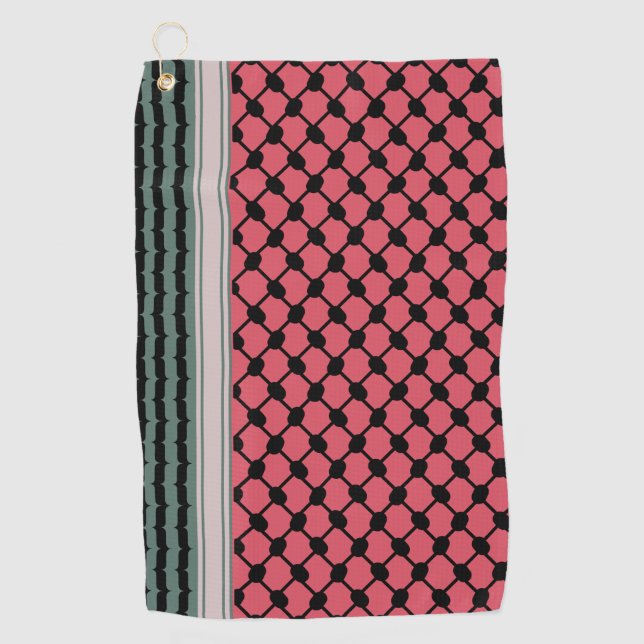 Palästinensische Wassermelone Hatta Keffiyeh Kufiy Golfhandtuch (Vorderseite)