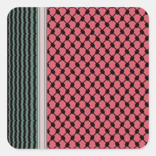 Palästinensische Wassermelone Hatta Keffiyeh Kufiy Quadratischer Aufkleber