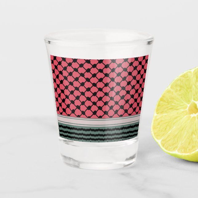 Palästinensische Wassermelone Hatta Keffiyeh Kufiy Schnapsglas (Vorderseite)
