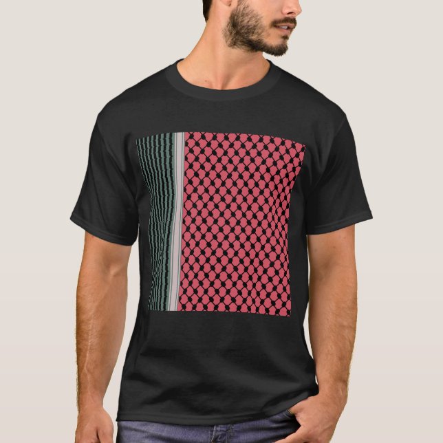 Palästinensische Wassermelone Hatta Keffiyeh Kufiy T-Shirt (Vorderseite)