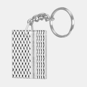 Palästinensischer Arabischer Kufiya Muster Akryll Schlüsselanhänger