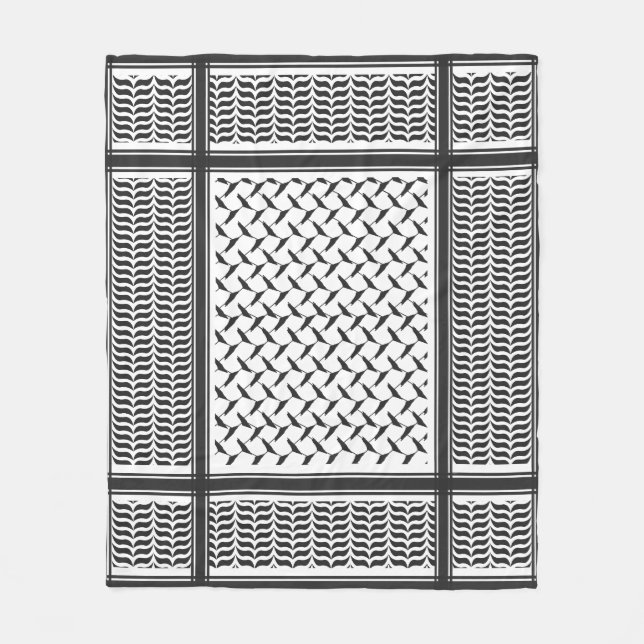 Palästinensischer Joraner kuffiya Schwarz-Weiß-She Fleecedecke (Vorderseite)