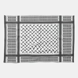 Palästinensischer Joraner kuffiya Schwarz-Weiß-She Geschirrtuch