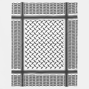 Palästinensischer Kuffiya schwarz-weiß Fleecedecke