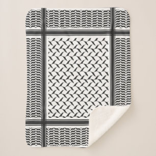 Palästinensischer Kuffiya schwarz-weiß Sherpadecke