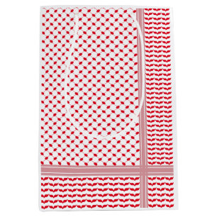 Palästinensischer Roter und Weißer Keffiyeh Mittlere Geschenktüte