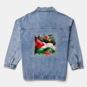 palästinensischer Stolz mit Flaggen und Sehenswürd Jeansjacke