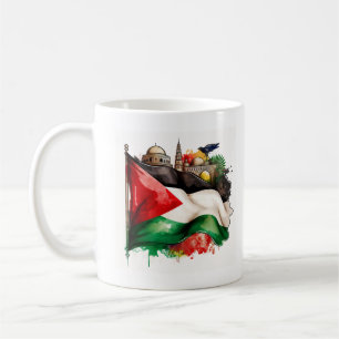 palästinensischer Stolz mit Flaggen und Sehenswürd Kaffeetasse