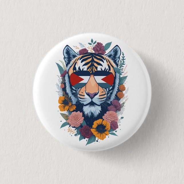 Palästinensischer Tiger - Palästina-FLAG Button (Vorderseite)