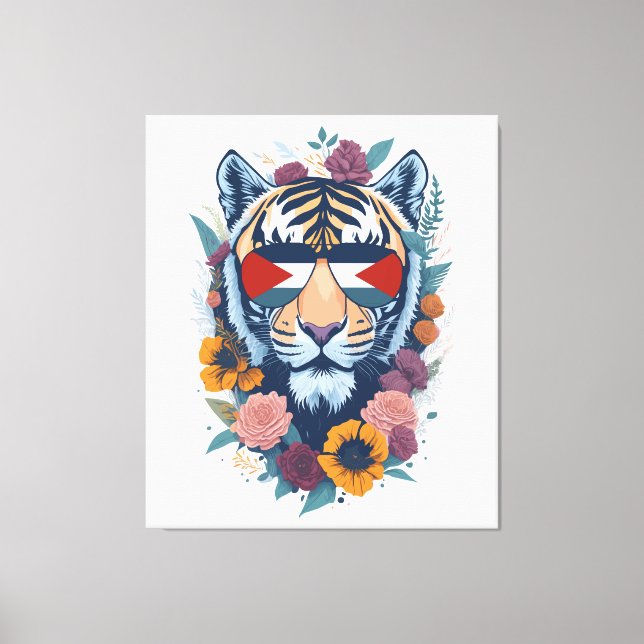 Palästinensischer Tiger - Palästina-FLAG Leinwanddruck (Vorderseite)