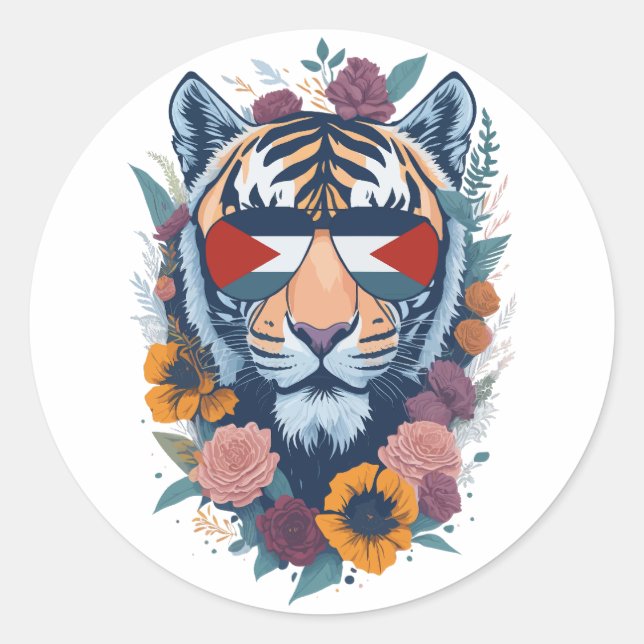 Palästinensischer Tiger - Palästina-FLAG Runder Aufkleber (Vorderseite)