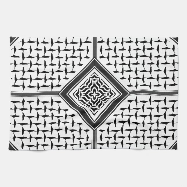 palästinensisches Kuffiya-Muster, gedruckt Geschirrtuch (Horizontal)