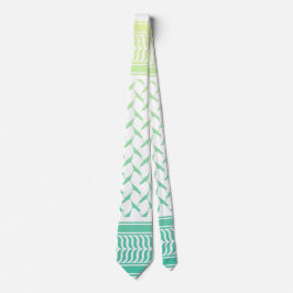 Palästinensisches Kuffiyeh-Motiv Zitronengelb Mint Krawatte