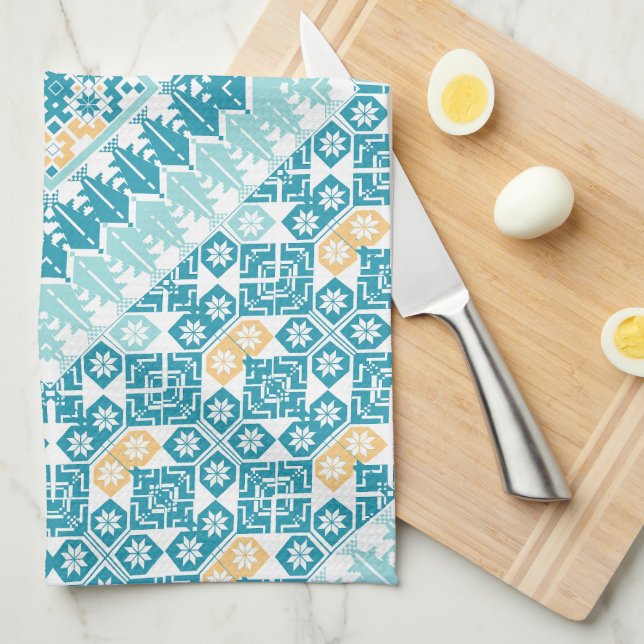 palästinensisches Stickmuster Geschirrtuch (Viertel Falte)