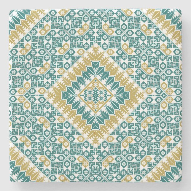 palästinensisches Stickmuster Steinuntersetzer (Vorderseite)