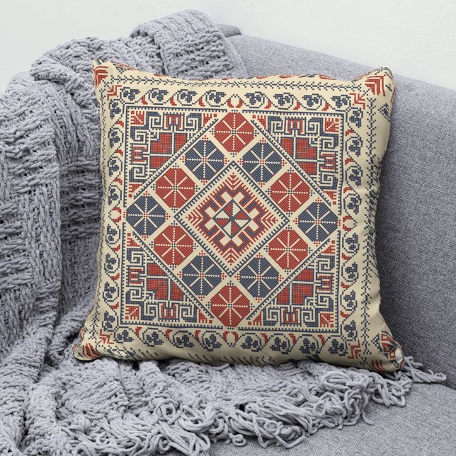 Palästinensisches Tatreez-Maschenwirbelkissen 7 Kissen (Von Creator hochgeladen)